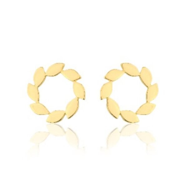 Brinco Círculo Médio Vazado Banho Ouro 18k