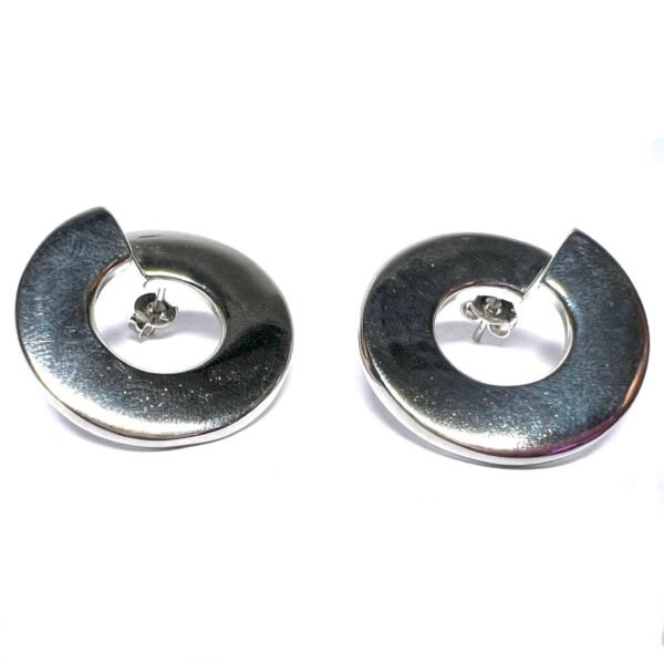 Brinco Círculo Aberto Liso Banho Platina