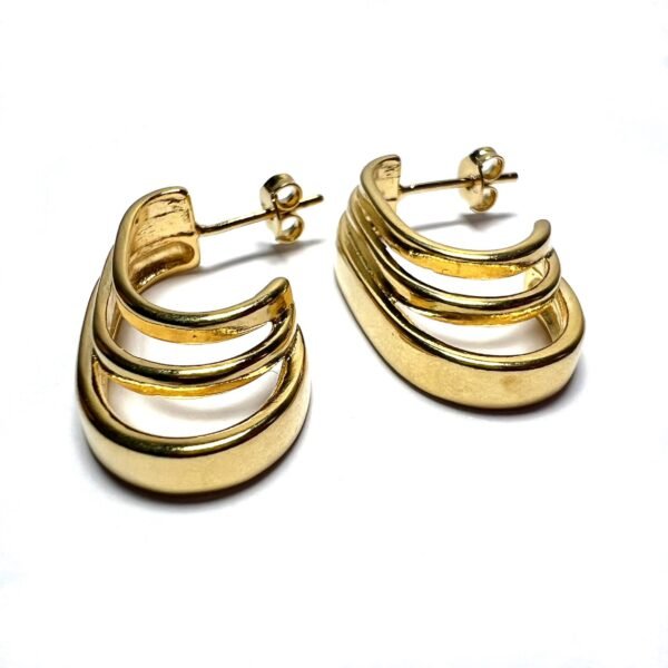 Brinco Moderno Banho Ouro 18k