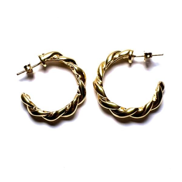 Brinco Argola Torcida Aberta Banho Ouro 18k