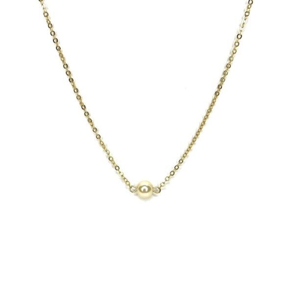 Colar Pingente Pérola Banho Ouro 18K