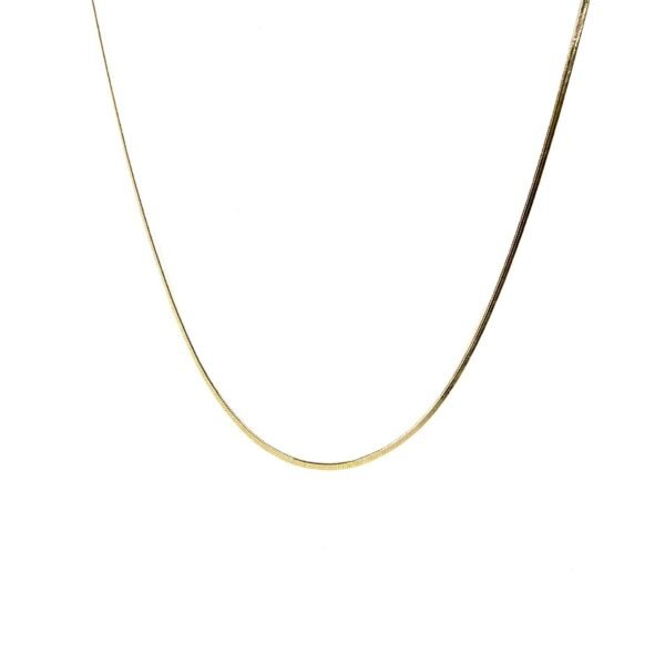 Colar Fita Lisa Longo Banho Ouro 18K